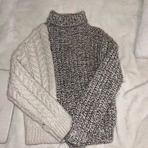 Zara Two-Tone Knit Sweater